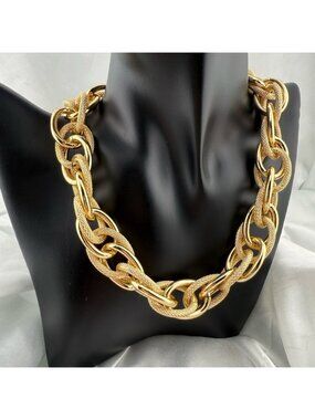 Gold tone chunky Coker Chain Necklace